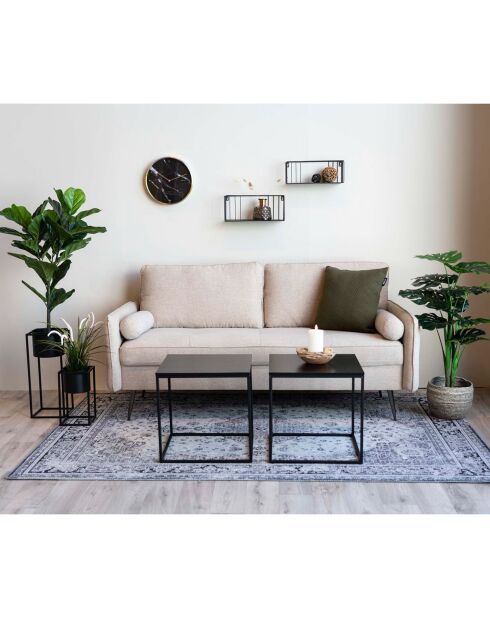 Beistelltisch mit Gestell und schwarzer Vita-Platte - 45x45x45 cm