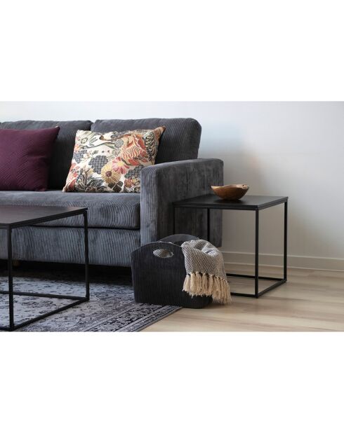 Beistelltisch mit Gestell und schwarzer Vita-Platte - 45x45x45 cm