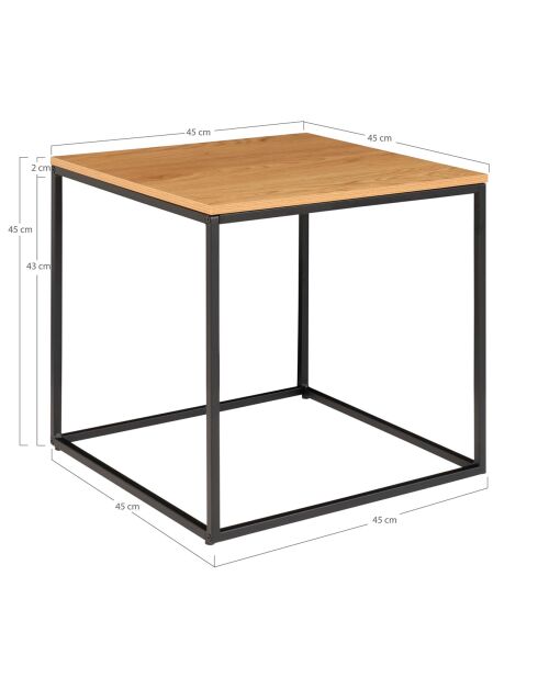 Tavolino con struttura e piano in effetto rovere Vita nature - 45x45x45 cm