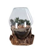 Goutte d'eau décoration avec verre San Marino nature - 15-20x18x20 cm