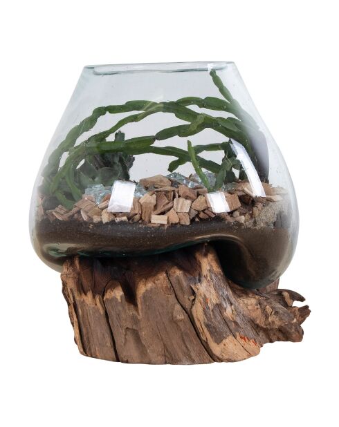 Goutte d'eau décoration avec verre San Marino nature - 15-20x18x20 cm