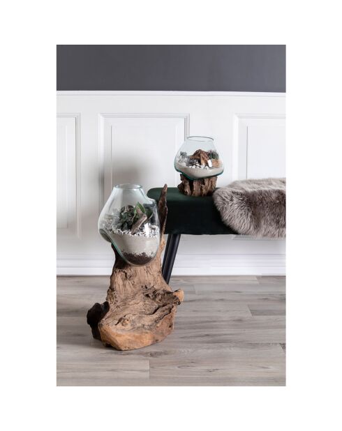 Goutte d'eau décoration avec verre San Marino nature - 15-20x18x20 cm