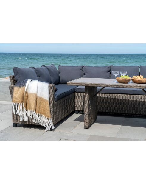 Sintra schwarz/weiß/braun kariert - 170x130 cm