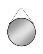 Miroir avec cadre en acier Trapani  noir - D.60 cm