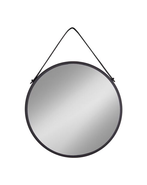 Miroir avec cadre en acier Trapani  noir - D.60 cm