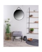 Miroir avec cadre en acier Trapani  noir - D.60 cm