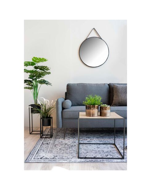 Miroir avec cadre en acier Trapani  noir - D.60 cm