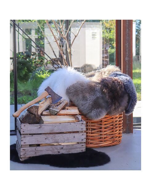 Peau lainée marron - 50x85 cm