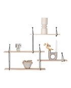 Estantería con marco y 4 estantes negros de madera Harlem