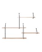 Estantería con marco y 4 estantes negros de madera Harlem