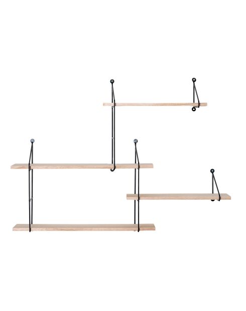 Estantería con marco y 4 estantes negros de madera Harlem