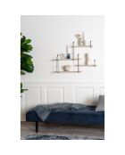 Estantería con marco y 4 estantes negros de madera Harlem