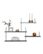 Scaffale con telaio e 4 ripiani Harlem nero/verde - 17,5x99x62 cm