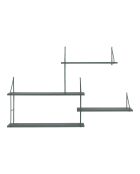 Scaffale con telaio e 4 ripiani Harlem nero/verde - 17,5x99x62 cm