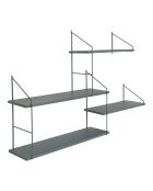 Scaffale con telaio e 4 ripiani Harlem nero/verde - 17,5x99x62 cm