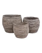 3 graue runde Tivoli-Körbe