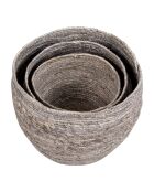 3 graue runde Tivoli-Körbe