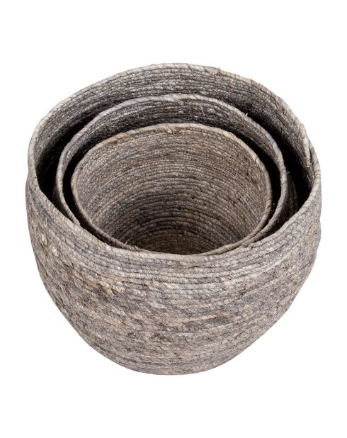 3 graue runde Tivoli-Körbe