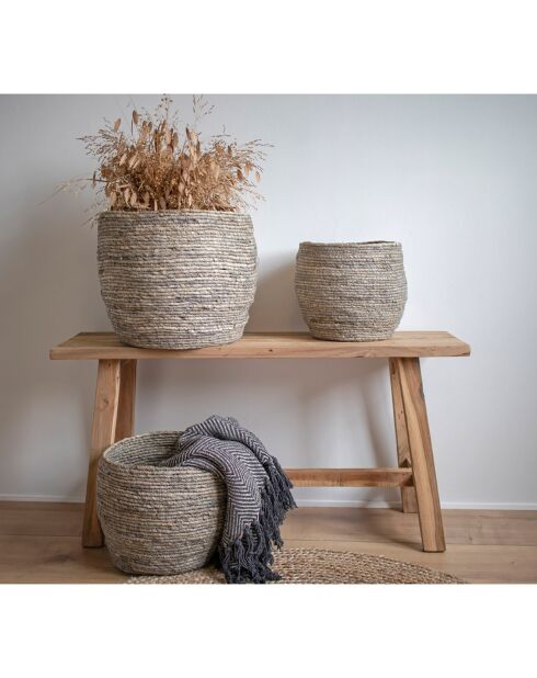 3 cestini rotondi Tivoli grigi