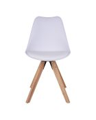 2 sillas Bergen de madera con patas blancas - 55x48x86 cm