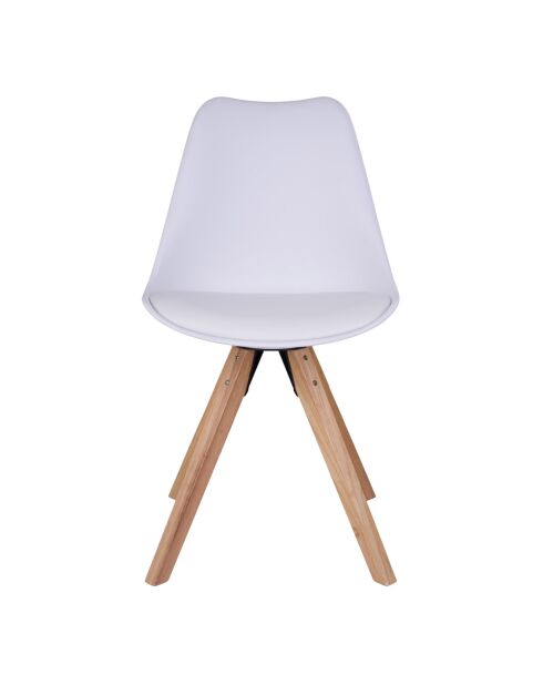 2 sillas Bergen de madera con patas blancas - 55x48x86 cm