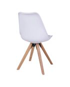 2 sillas Bergen de madera con patas blancas - 55x48x86 cm