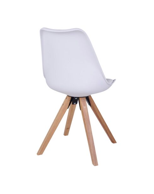 2 sillas Bergen de madera con patas blancas - 55x48x86 cm