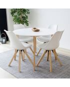 2 sillas Bergen de madera con patas blancas - 55x48x86 cm