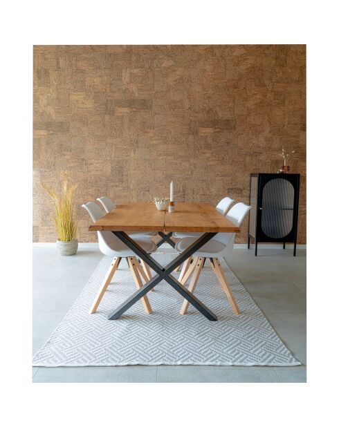 2 sillas Bergen de madera con patas blancas - 55x48x86 cm