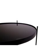 Couchtisch aus pulverbeschichtetem Stahl mit schwarzem Venezia-Glas - D.48xH.48 cm