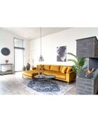 Couchtisch aus pulverbeschichtetem Stahl mit schwarzem Venezia-Glas - D.48xH.48 cm