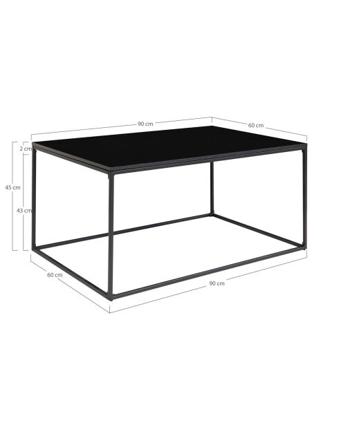 Vita schwarzer Couchtisch - 90x60x45 cm