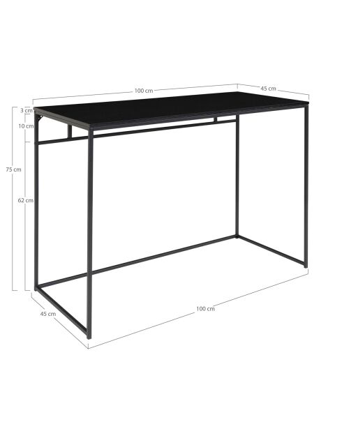 Bureau Vita noir - 100x45x75 cm