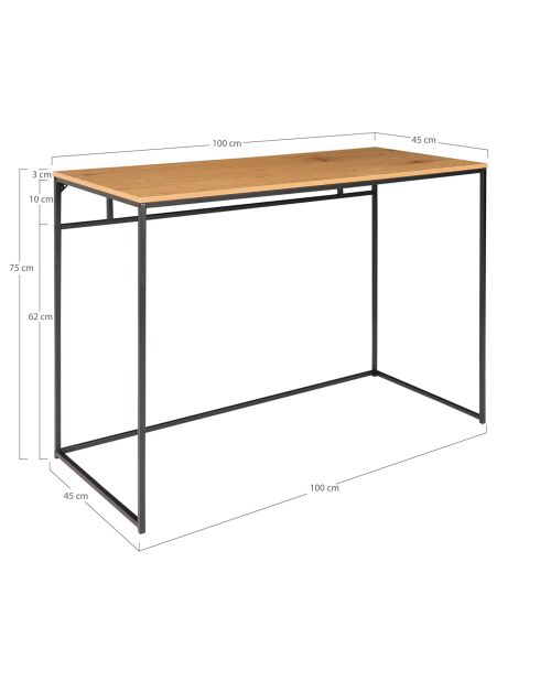 Bureau aspect chêne Vita nature - 100x45x75 cm
