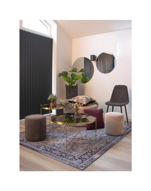 Miroir avec cadre aspect laiton Jersey aspect laiton - D.80 cm