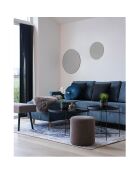 Couchtisch aus lackiertem Stahl mit schwarzem Venezia-Glas - D.70x40 cm