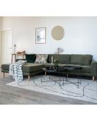 Couchtisch aus lackiertem Stahl mit schwarzem Venezia-Glas - D.70x40 cm