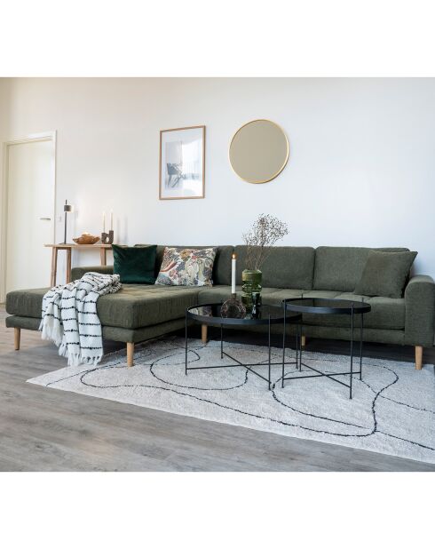 Couchtisch aus lackiertem Stahl mit schwarzem Venezia-Glas - D.70x40 cm