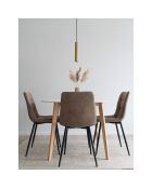 2 Middelfart bruine microvezelstoelen - 55x44x86 cm