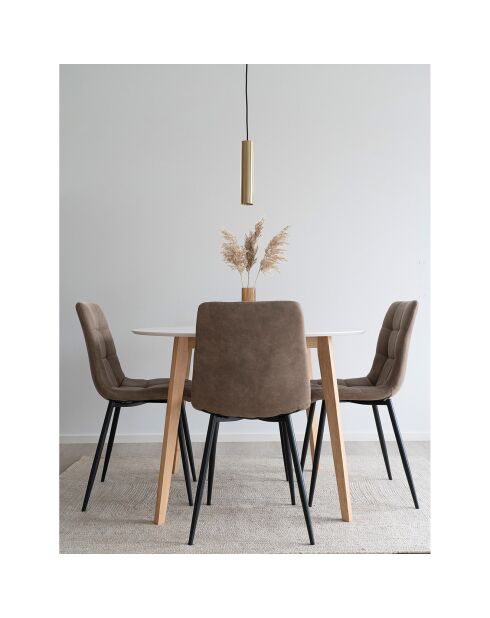 2 sillas Middelfart de microfibra marrón - 55x44x86 cm