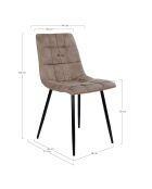 2 Middelfart bruine microvezelstoelen - 55x44x86 cm