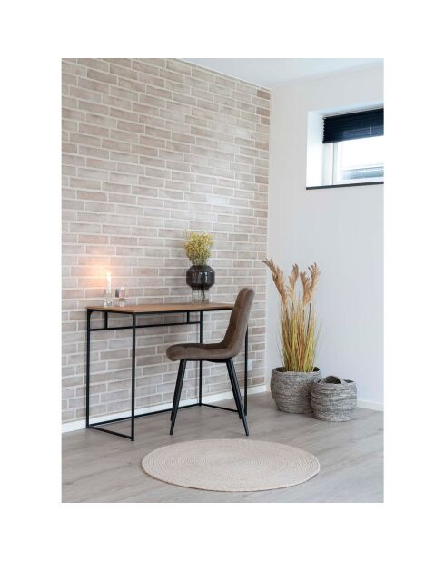 2 sillas Middelfart de microfibra marrón - 55x44x86 cm