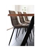 2 Middelfart bruine microvezelstoelen - 55x44x86 cm