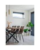 2 Middelfart bruine microvezelstoelen - 55x44x86 cm