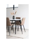 2 Middelfart bruine microvezelstoelen - 55x44x86 cm