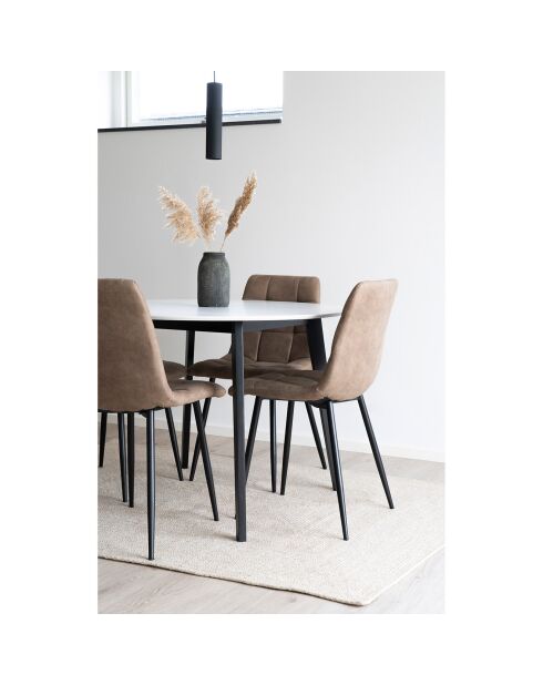 2 sillas Middelfart de microfibra marrón - 55x44x86 cm