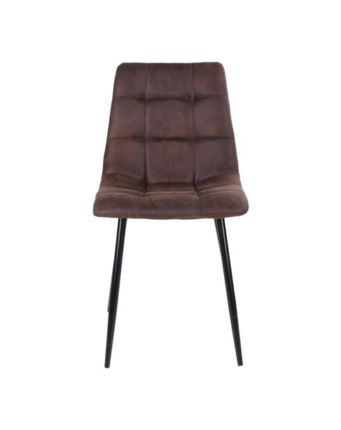 2 Middelfart bruine microvezelstoelen - 55x44x86 cm