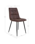 2 Middelfart bruine microvezelstoelen - 55x44x86 cm
