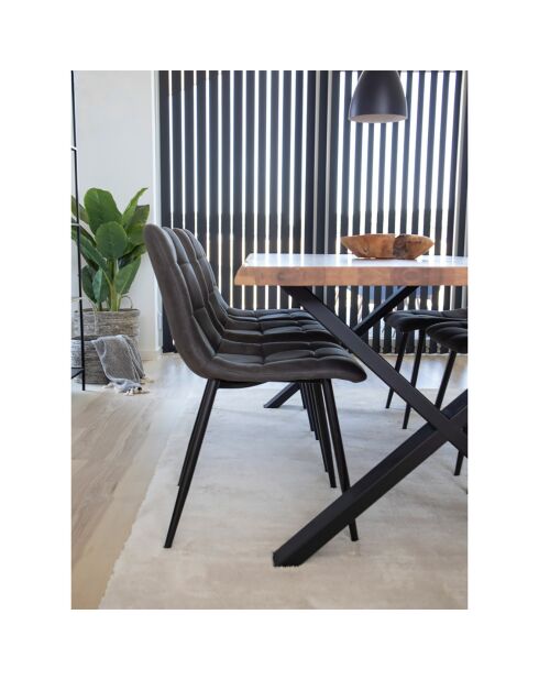 2 graue Middelfart-Mikrofaserstühle - 55x44x86 cm