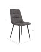 2 graue Middelfart-Mikrofaserstühle - 55x44x86 cm